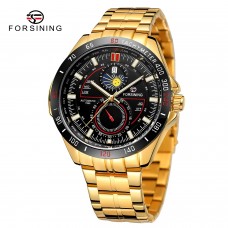 Годинник механічний Forsining 8238 Gold-Black Steel Годинник механічний Forsining 8238 Gold-Black Steel